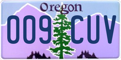 OR license plate 009CUV
