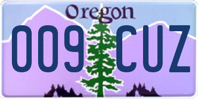 OR license plate 009CUZ