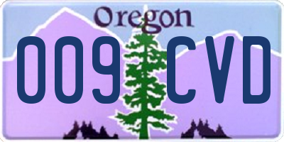 OR license plate 009CVD