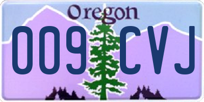 OR license plate 009CVJ