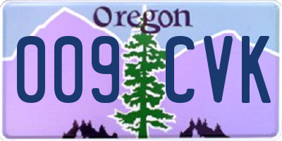 OR license plate 009CVK