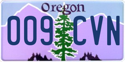 OR license plate 009CVN