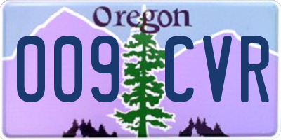 OR license plate 009CVR