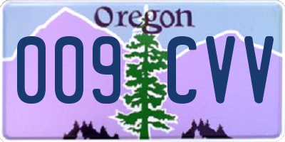 OR license plate 009CVV