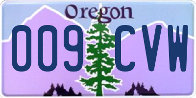 OR license plate 009CVW