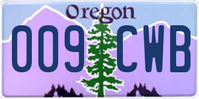 OR license plate 009CWB