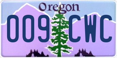OR license plate 009CWC