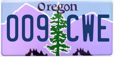 OR license plate 009CWE