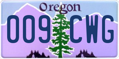 OR license plate 009CWG