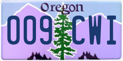 OR license plate 009CWI