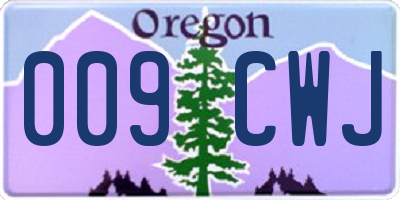 OR license plate 009CWJ