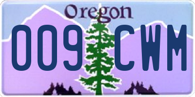 OR license plate 009CWM