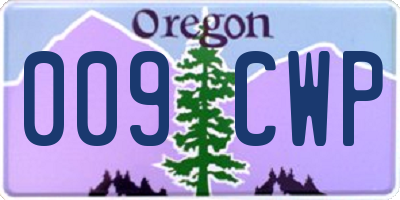 OR license plate 009CWP