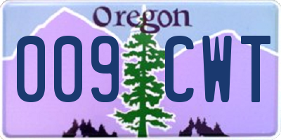OR license plate 009CWT