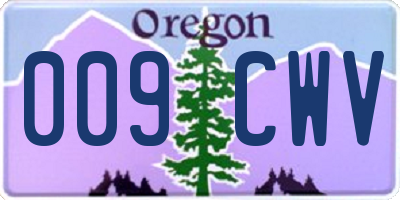 OR license plate 009CWV