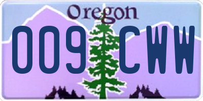 OR license plate 009CWW