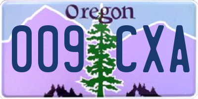OR license plate 009CXA