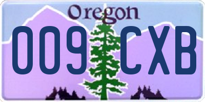 OR license plate 009CXB