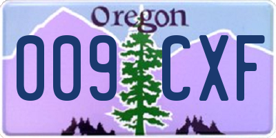 OR license plate 009CXF