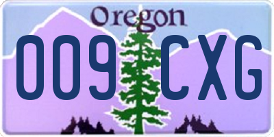 OR license plate 009CXG