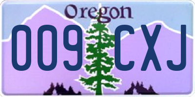 OR license plate 009CXJ