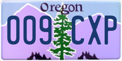 OR license plate 009CXP