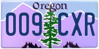 OR license plate 009CXR