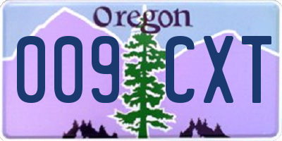 OR license plate 009CXT