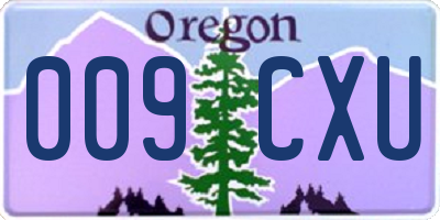 OR license plate 009CXU