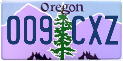OR license plate 009CXZ