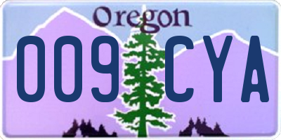 OR license plate 009CYA