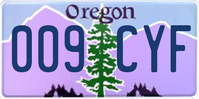 OR license plate 009CYF