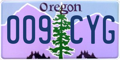 OR license plate 009CYG