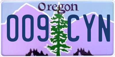 OR license plate 009CYN
