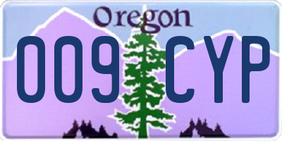 OR license plate 009CYP