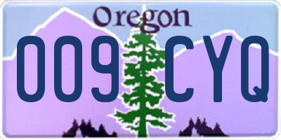 OR license plate 009CYQ