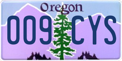 OR license plate 009CYS