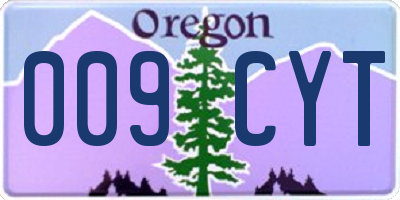 OR license plate 009CYT