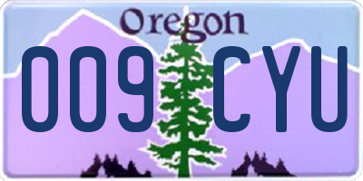 OR license plate 009CYU
