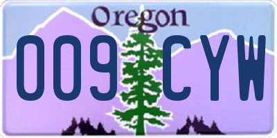 OR license plate 009CYW
