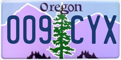 OR license plate 009CYX