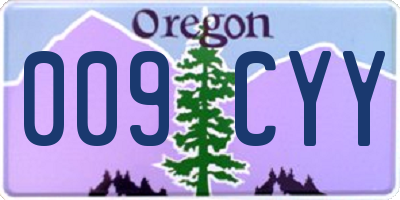 OR license plate 009CYY