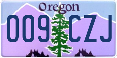 OR license plate 009CZJ