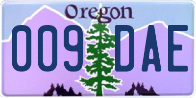 OR license plate 009DAE