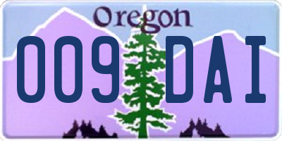 OR license plate 009DAI