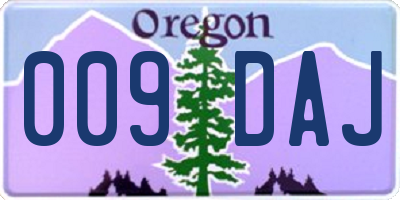 OR license plate 009DAJ