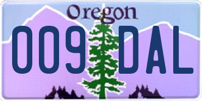 OR license plate 009DAL