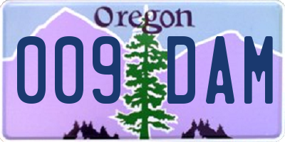 OR license plate 009DAM