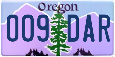 OR license plate 009DAR