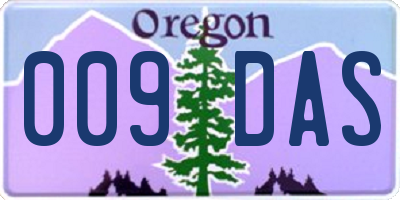 OR license plate 009DAS